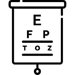 An icon of an eye test chart